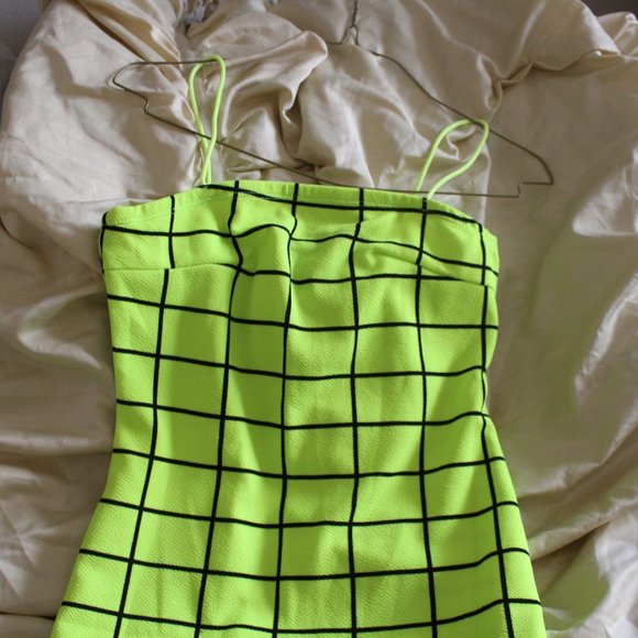 SHEIN Fun Neon Window Pane Mini Dress NWOT - Picture 3 of 6